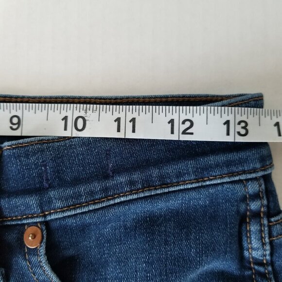 Madewell 10" Size 28 High-Rise Skinny Jeans Denim Hayes Dark Wash Whiskering - Picture 13 of 15